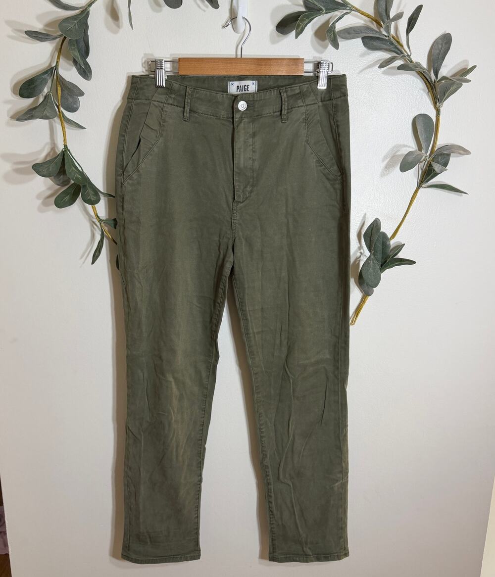 Paige Green Drew Straight Pant